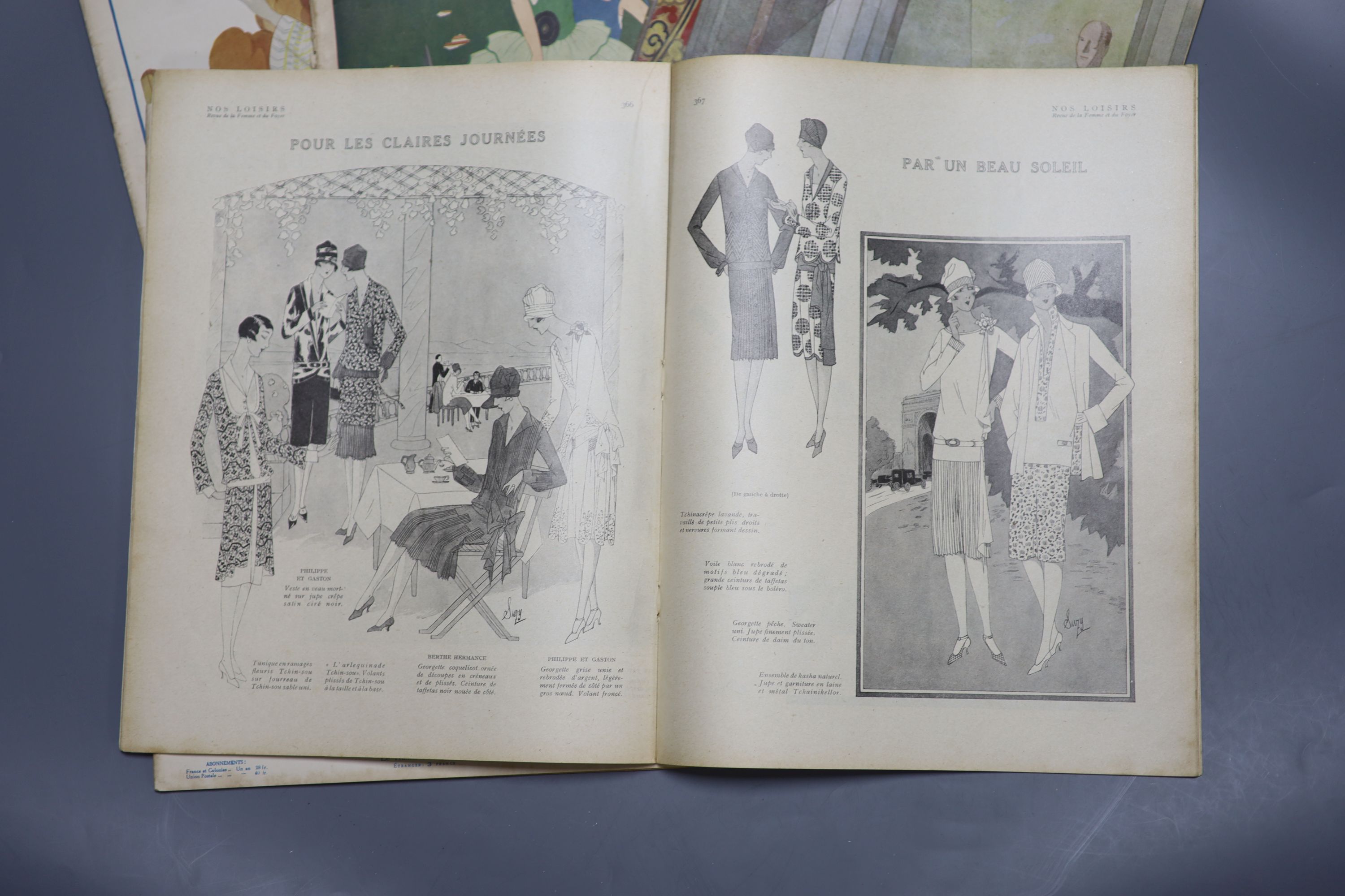 Five French illustrated magazines, Nos Loisirs, Revue de la Femme et du foyer , 1923/1925/1927